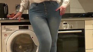 Jeans Day to Work Big Ass Satin Secretary JOI