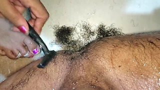 Desi Bhabhi Shaves My Cock and Jerks Me Off For First Time - Hot Indian Stepmom Action