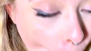 My Blonde Stepsister Gave Me a Sloppy Blowjob Before Bed