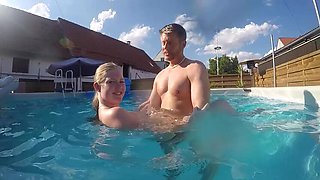 Julia's Pool Party Sex - Big Natural Tits Underwater Fuck