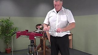 German Teen Megan Cox Spanked by Machine - Hard Ass Whipping Punishment BDSM