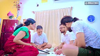 Indian High School MILF Teacher Gangbang