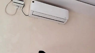 Indian desi girl in white tites with her boyfriend on bed