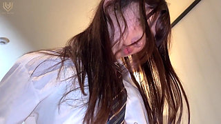 Small-breasted Beautiful Girl. Sleepover Sex in Uniform