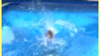 Wifey Wet Shirt in the Pool with Perfect Braless Tits