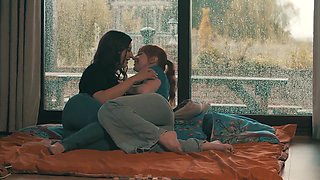 Sensual Lesbians Pleasure Each Other On A Rainy Day