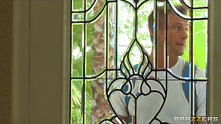 Sexy blond wife Lily Labeau is massaged & fucked by her masseur
