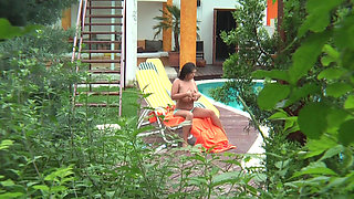 Blonde Babe Sucks Cock and Spreads Pussy in Workshop