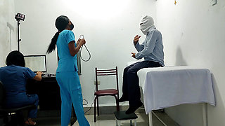 IT HAPPENED AT THE CLINIC!! A FEMALE DOCTOR AND NURSE SEDUCE A PATIENT. THEY FUCK HIM ON THE STRETCHER
