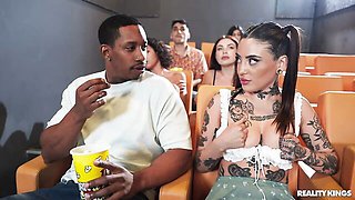 Passionate sideways pose fuck with a tattooed brunette Tabatha Lust