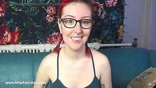 Cuckold fantasies with a red-haired girl in glasses dominating her submissive partner