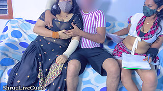 Desi Teacher and Hot Student Threesom Indian XXX Video Shrutilivecum with Nextcouple