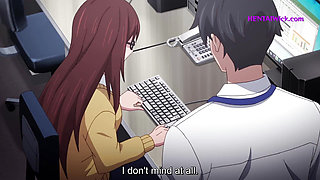 Hard Session and Wet Pantie for my Shy Coworker in Office - Anime Hentai Porn, ENG Sub
