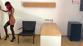 Strip Tease and Fuck with Cumming on Feet