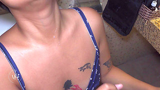 Morticia's Private Moment in the Toilet Gets Interrupted with a surprise face fuck and Cumshot in her hair 🔥