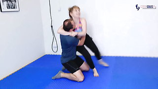 Footfetish wrestling teaser - Goddess Yara vs Jack