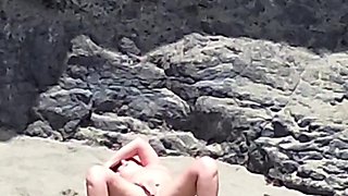 Naked Beauty on Beach - Drone POV Erotic Relaxation
