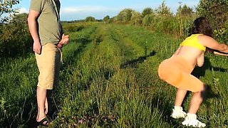 Outdoor Public Sex with Desi Aunty - Risky Handjob & Flashing Cock in 4K