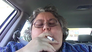 Nurse Vicki ssbbw smoking in the car