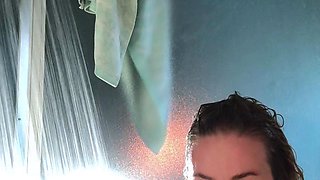 Horny Blonde Tgurl shows off her big ass then masturbate