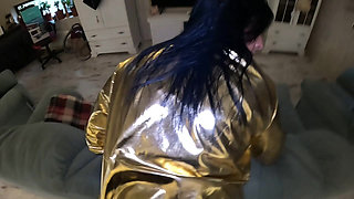 Shiny Cameltoe Tease, Hard Spanking, Deep Blowjobs & Rough Doggy with Double Cumshot 302