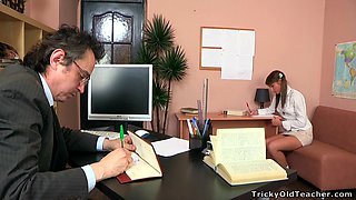 Struggling Student Sucks Cock of Teacher and Fucks Till She Passes