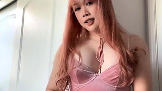 Asian Shemale Solo Masturbation