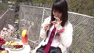 Wild Asian teen Ryo Asakas tantalizing body tempts in sultry steamy shower scene