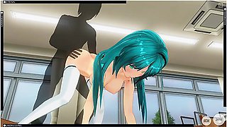 First-time anal for a shy schoolgirl in a 3D hentai scene