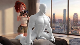 Redhead Street hotographer give me a photo shoot with a blowjob