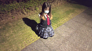 Hs19-a Girl in a School Uniform Was Bound Wander the Streets