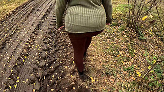 Naked Ass and Tits Spanking in the Woods