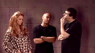 Small tit brunette amateur tugs on a big willie