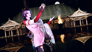 3D sexy Asian cosplay stripper dance for you