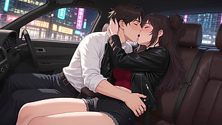 The girl flirted with the taxi driver and he made her feel good