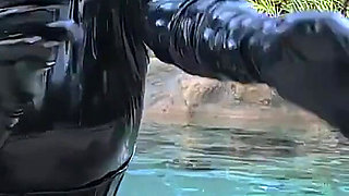 Worship Your Rubber Goddess by the Pool