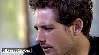 Sweet sinner - innocent stepbrother gets pulled into intense, golden shower with his fellating hot sister in law