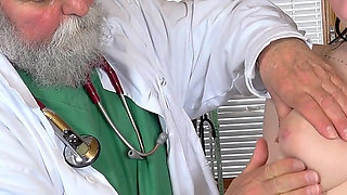 Two Old Doctors Finger a Naked Teen Bella Angel During Her Gyno Exam