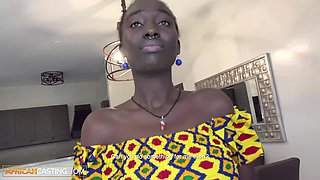 Sexy Dark Skin Ebony Rides Big White Cock POV Cowgirl To Get Booked