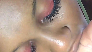Ebony blowjob and facial cumshot