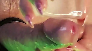 Oiled up Cock Teased with Ice Cums Hard