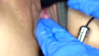 Playing with Katerina Hartlova Pussy and Her Big Clit in Latex Gloves