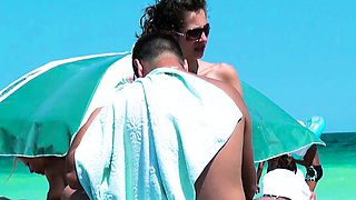 Stunning young hot nudist babes have fun at the beach