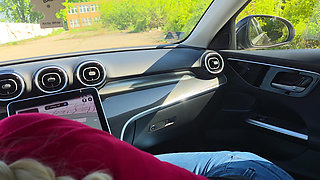 Busty Wife Suck My Dick in Car and Swallow All Cum