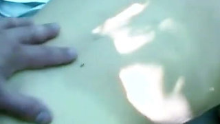 Skinny granny goes for a walk with her step grandson and fucks in the bushes