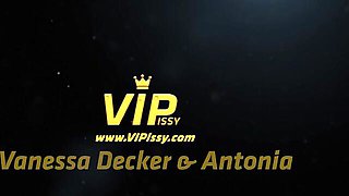 Antonia Sainz and Vanessa Decker's piss inside pussy trailer by VIPissy