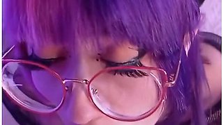 Emo Girl’s Glasses Get Dirty From A Close-Up Blowjob