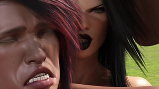 Elysielle Takes Conan’s Monster Cock in Both Holes – Filled with Cum as Chalinora & Calista’s Massive Tits & Ass Tease