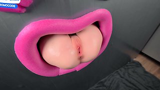 Gloryhole fuck that ass through the wall until her foot