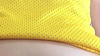 Assjob: the Basketball Girl Warms up by Rubbing Her Ass Against My Cock